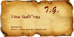 Tiba György névjegykártya